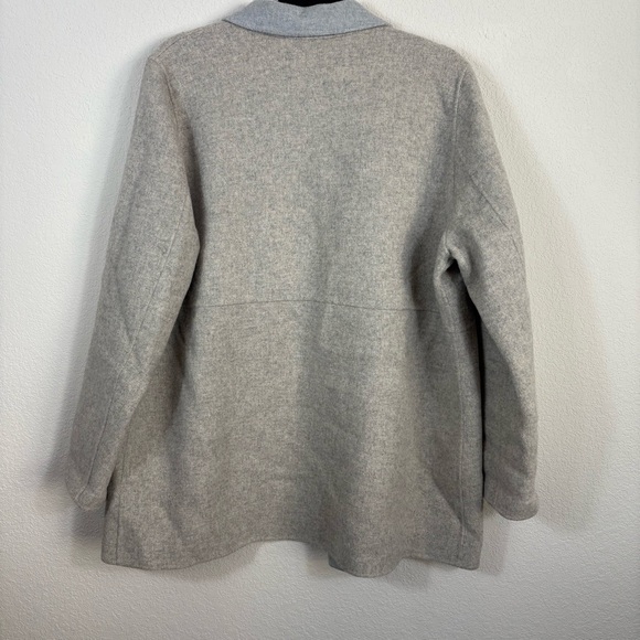 Eileen Fisher wool blend open front jacket coat two tone - Picture 3 of 6